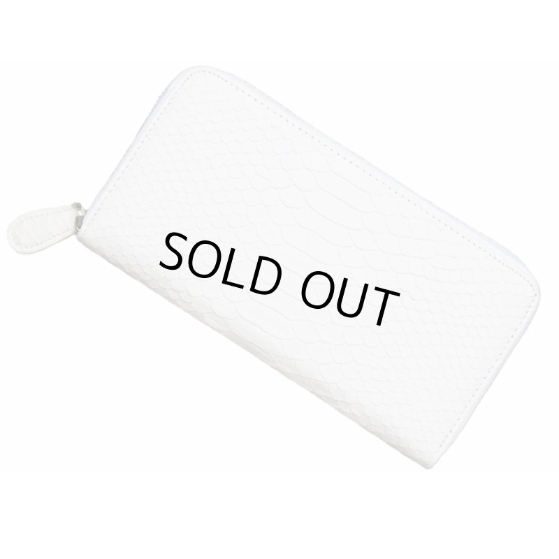 画像5: ダイヤモンドパイソン白蛇皮ロングウォレット (5)