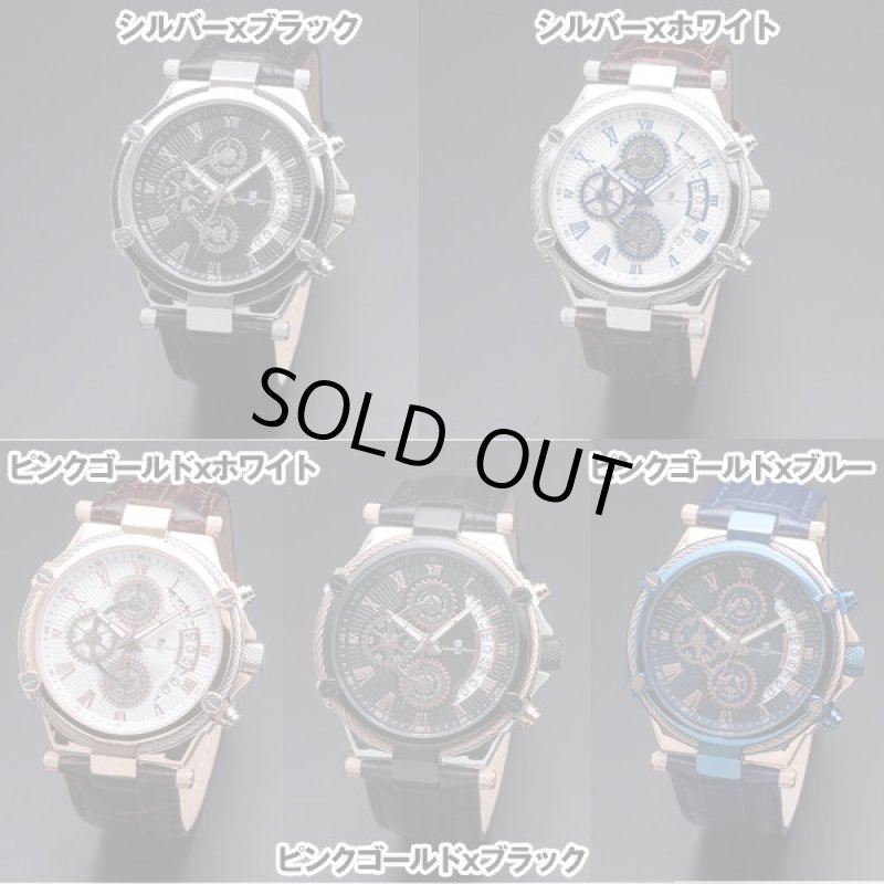 画像4: レザーベルト＆ギアデザインSalavatore Marraサルバトーレマーラクロノグラフウォッチ (4)