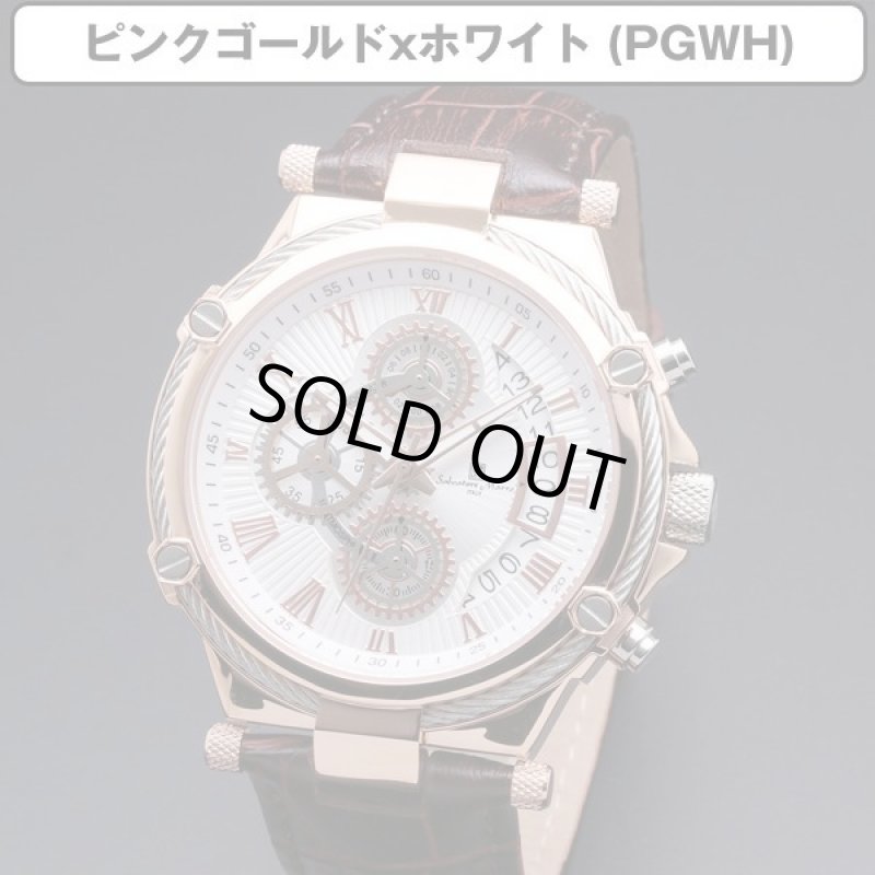 画像9: レザーベルト＆ギアデザインSalavatore Marraサルバトーレマーラクロノグラフウォッチ (9)