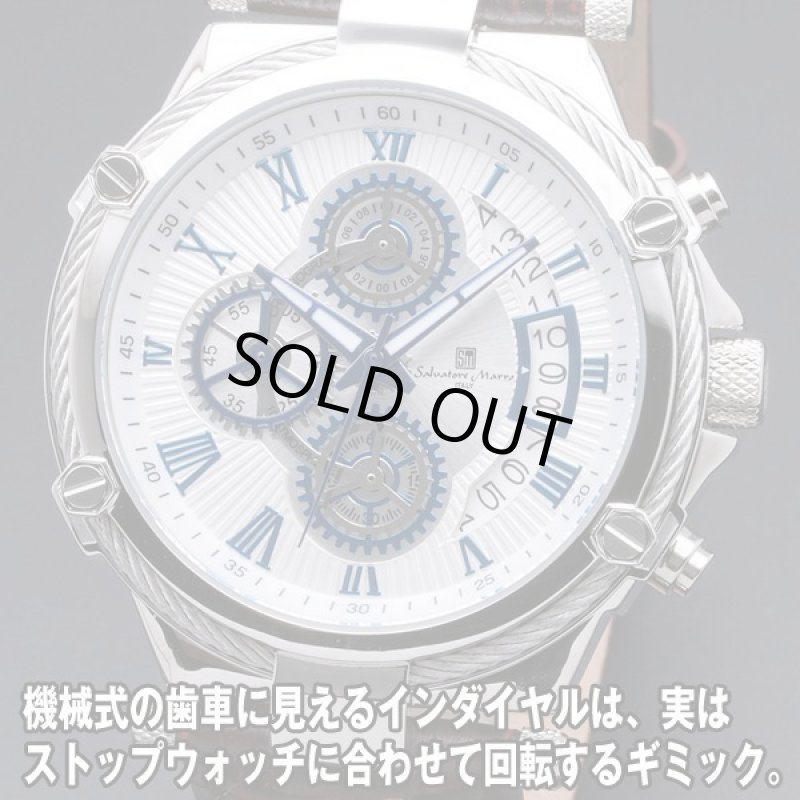 画像3: レザーベルト＆ギアデザインSalavatore Marraサルバトーレマーラクロノグラフウォッチ (3)