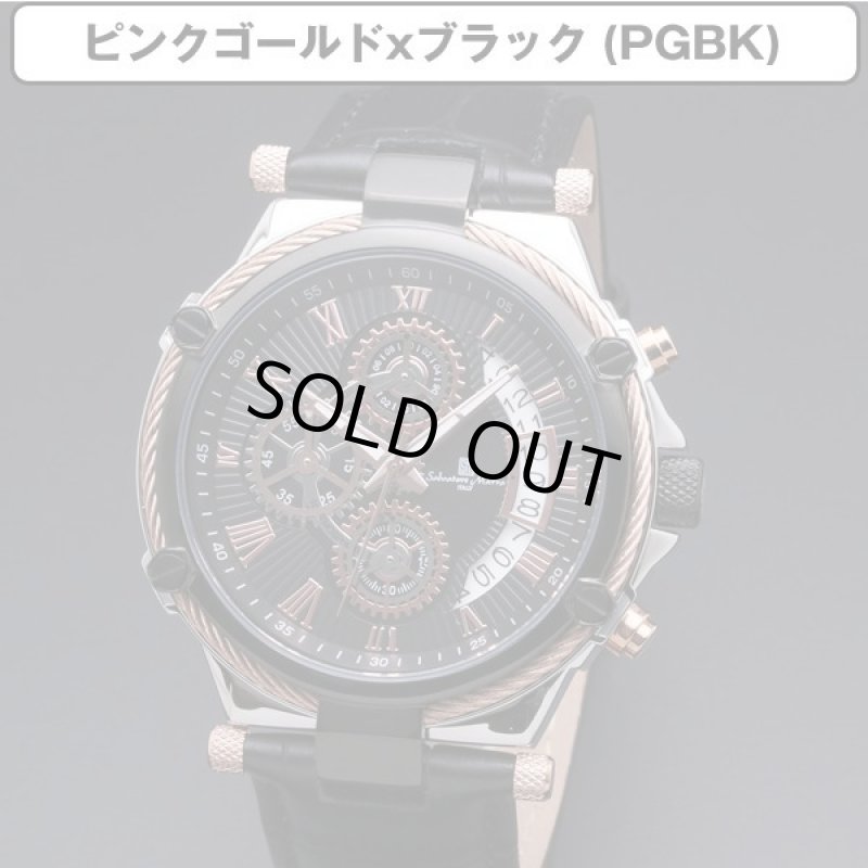 画像11: レザーベルト＆ギアデザインSalavatore Marraサルバトーレマーラクロノグラフウォッチ (11)