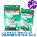 画像3: ウイルス対策マスク「耳が痛くなりにくい三層構造立体成型マスク計10枚入」（2パック） (3)