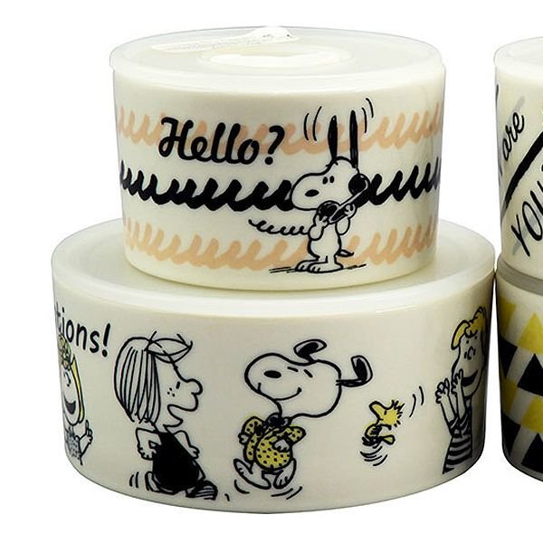 スヌーピーメッセージ柄レンジ4点セット