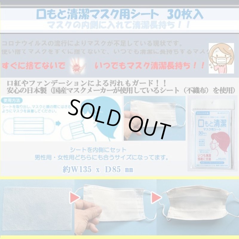 画像2: 口もと清潔マスク用シート（30枚入） (2)