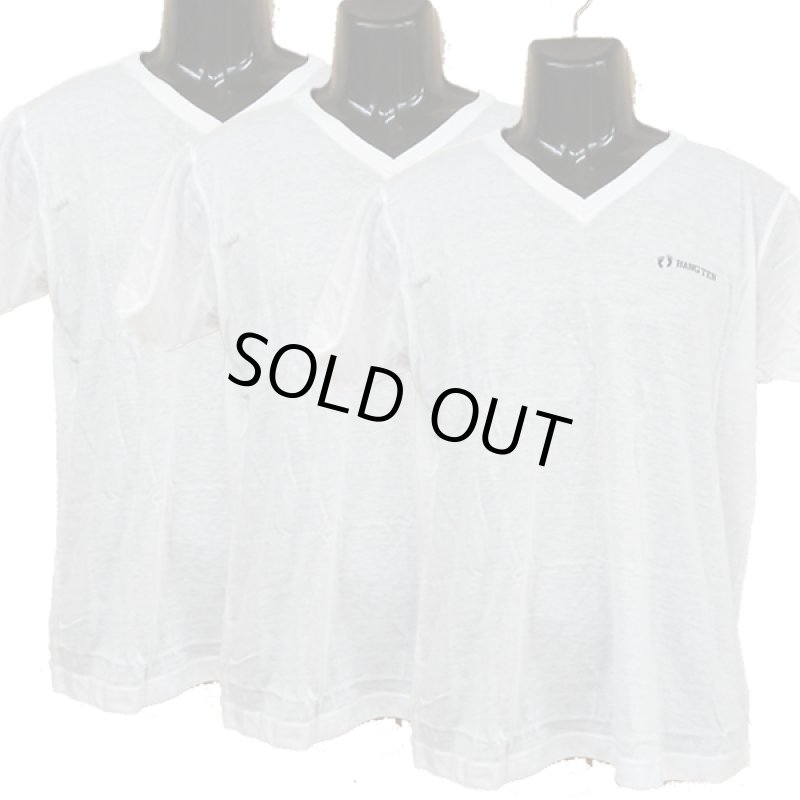 画像6: HANGTENロゴ入りインナーTシャツ3枚パック(Vネックホワイト3枚パック) (6)
