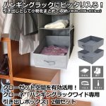 画像1: クローゼット空間を有効活用！クローネ「ハンギングラックワイド専用引き出しボックス」2個セット (1)