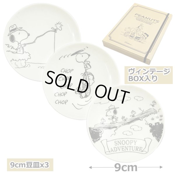 スヌーピーヴィンテージボックス入り豆皿3枚組YMK-SN810-135