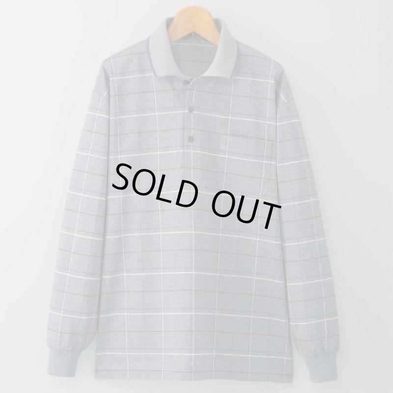 画像2: 日本製格子柄長袖ポロシャツ２色組 (2)