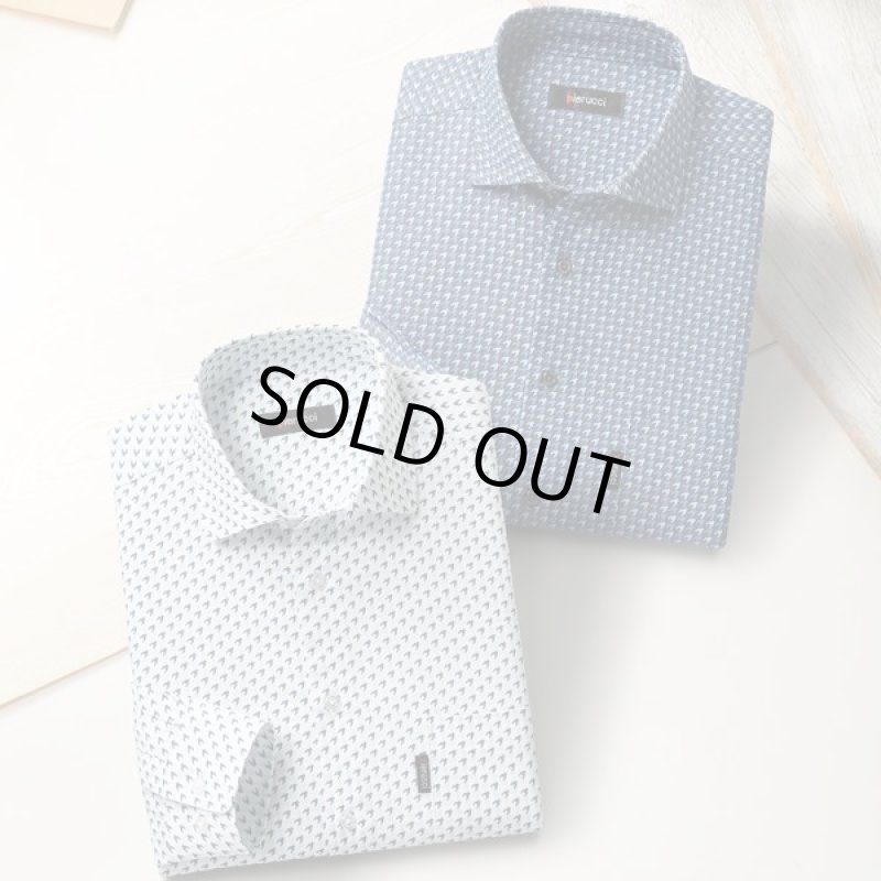 画像7: Pierucci(ピエルッチ)綿100%千鳥柄長袖シャツ2色組 (7)