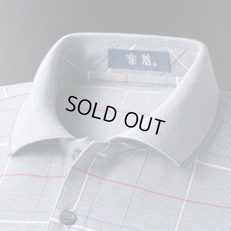 画像3: 日本製格子柄長袖ポロシャツ２色組 (3)