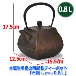 画像7: 本場岩手産の南部鉄ティーポット「石庭（せきてい）0.8Ｌ」 (7)