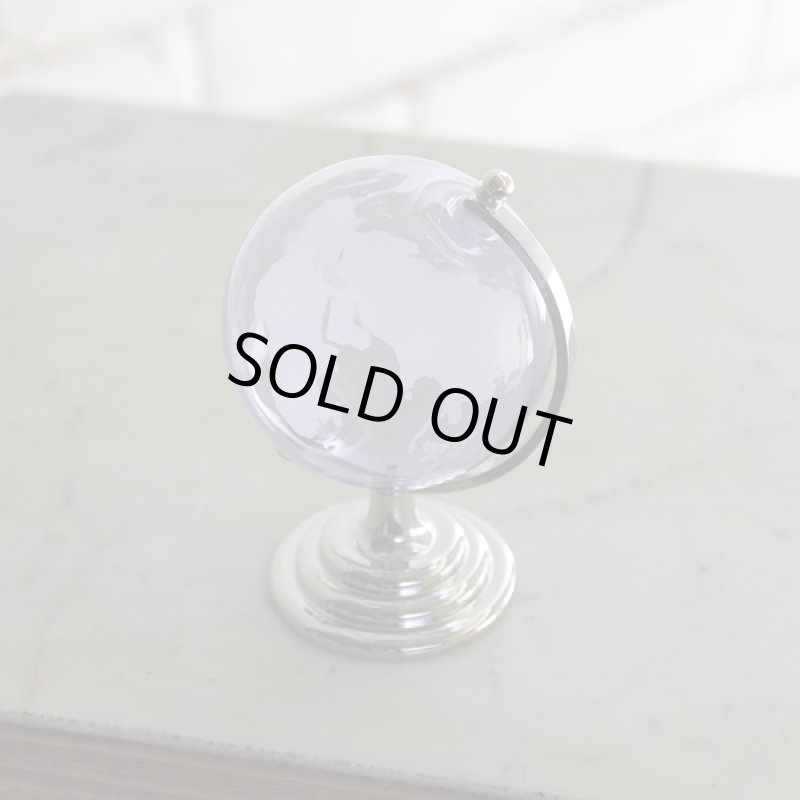 画像3: インテリアガラス地球儀ライトパープル (3)