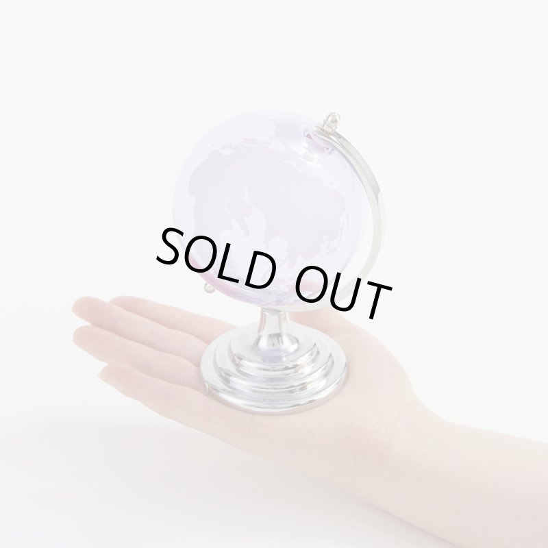 画像5: インテリアガラス地球儀ライトパープル (5)