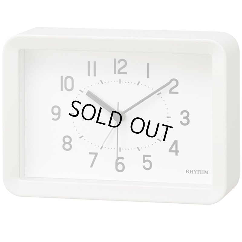画像3: A6サイズの掛置兼用アラーム時計(白) (3)