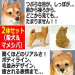 画像2: リアルなペットオブジェ「2体セット（柴犬＆マメシバ）」III  (2)