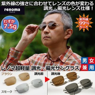 renomaレノマ超軽量透明サングラス／ブラックTRM-RNMSB