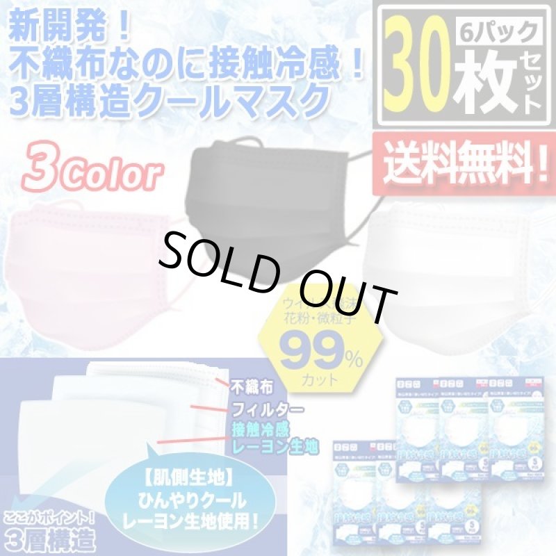 画像8: 新開発！不織布なのに接触冷感！3層構造クールマスク[6パック/計30枚] (8)