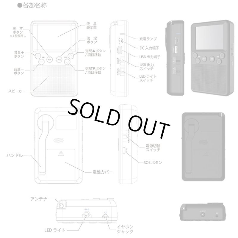 画像12: 手回し充電機能付き2.8インチワンセグテレビラジオ (12)