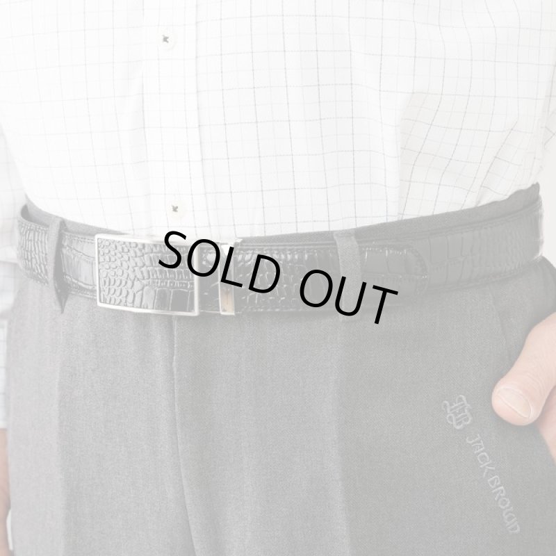 画像3: Pierucci(ピエルッチ)クロコ型押しスライドする穴無しベルト2色組 (3)