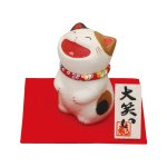 画像13: 開運祈願! ちぎり和紙「大笑い猫（立）」 (13)