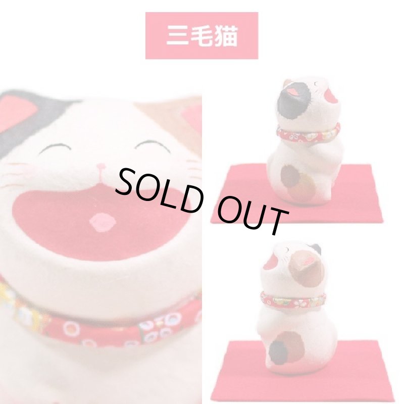 画像5: 開運祈願! ちぎり和紙「大笑い猫(立)」 (5)