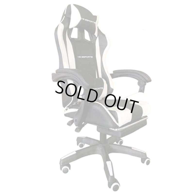 画像11: リクライニグバケットシート+フットレスト装備ゲーミングチェア (11)