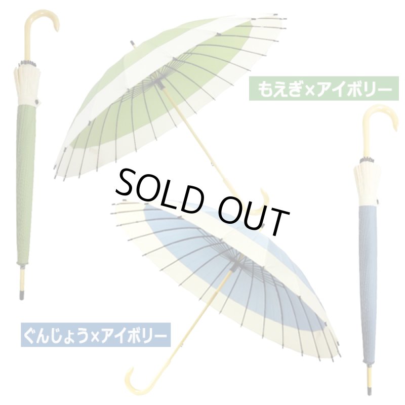 画像4: 24本骨和傘「蛇の目風色彩モダン配色」 (4)