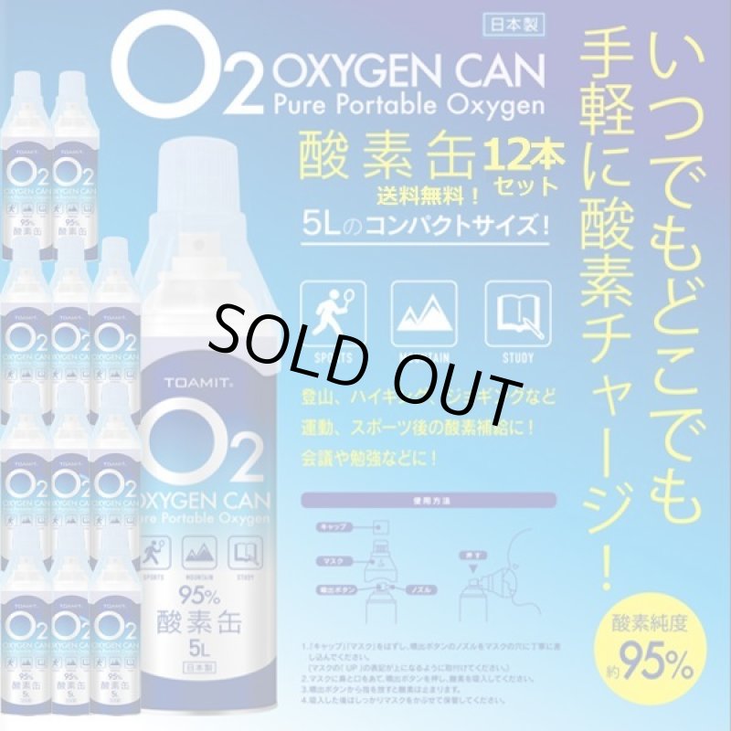 画像1: 携帯用酸素缶「OXY-IN (5リットル)」x12本セット・送料無料 (1)