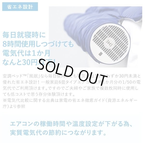 体の下に風が吹き抜け寝苦しさ解消！空調ベッドNEW風眠[接触冷感シーツ