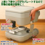 画像4: ダブルウォッシャー強力洗浄！電力不要のポータブル水洗トイレ[10Lタンク] (4)