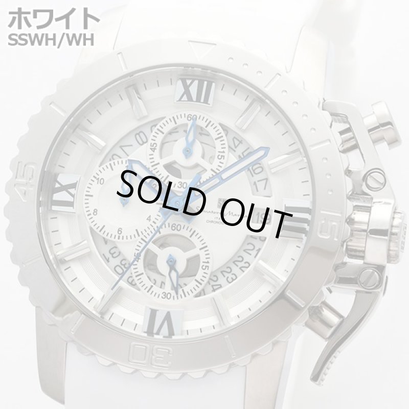 画像6: パーシャリースケルトンwithリューズガードSalavatore Marraクロノグラフウォッチ (6)