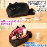 画像5: 黒ねこのミー ガバッと開く化粧ポーチ (5)