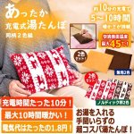 画像1: 充電時間約10分で完了！お湯のいらない充電湯たんぽ（カバー2色付） (1)