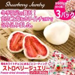 画像1: 苺をホワイトチョコにまるごとコーティング！ストロベリージュエリー[3パック/計600g] (1)