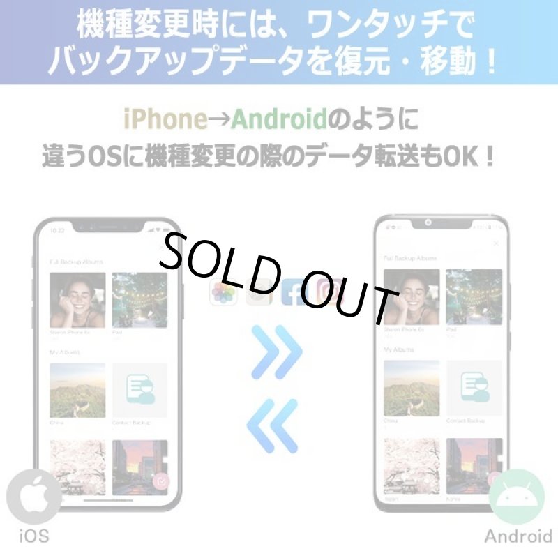画像9: 送料無料！スマホを充電するたびに自動バックアップ！iOS＆Android対応キュービィデュオ＋microSDカード64GB (9)