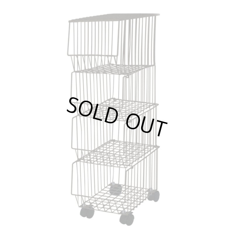 画像7: 積み重ね連結できるスタッキングスチールバスケット4段 (7)