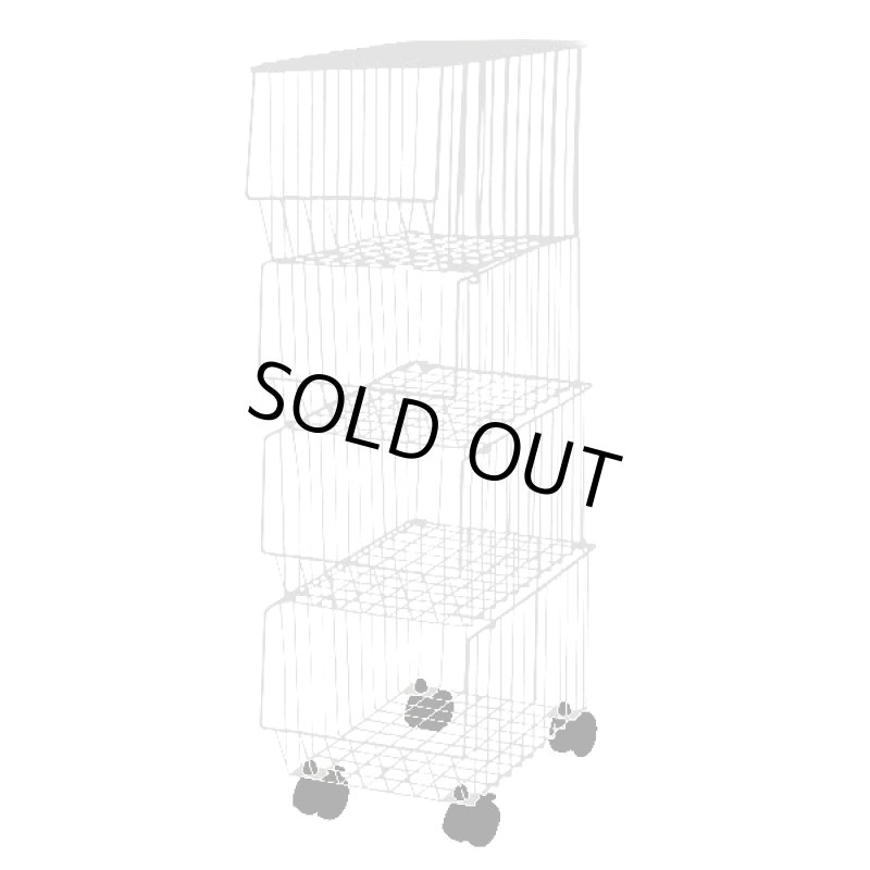 画像8: 積み重ね連結できるスタッキングスチールバスケット4段 (8)