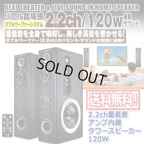 2.2ch重低音アンプ内蔵タワースピーカー120W[PSM-470GK]