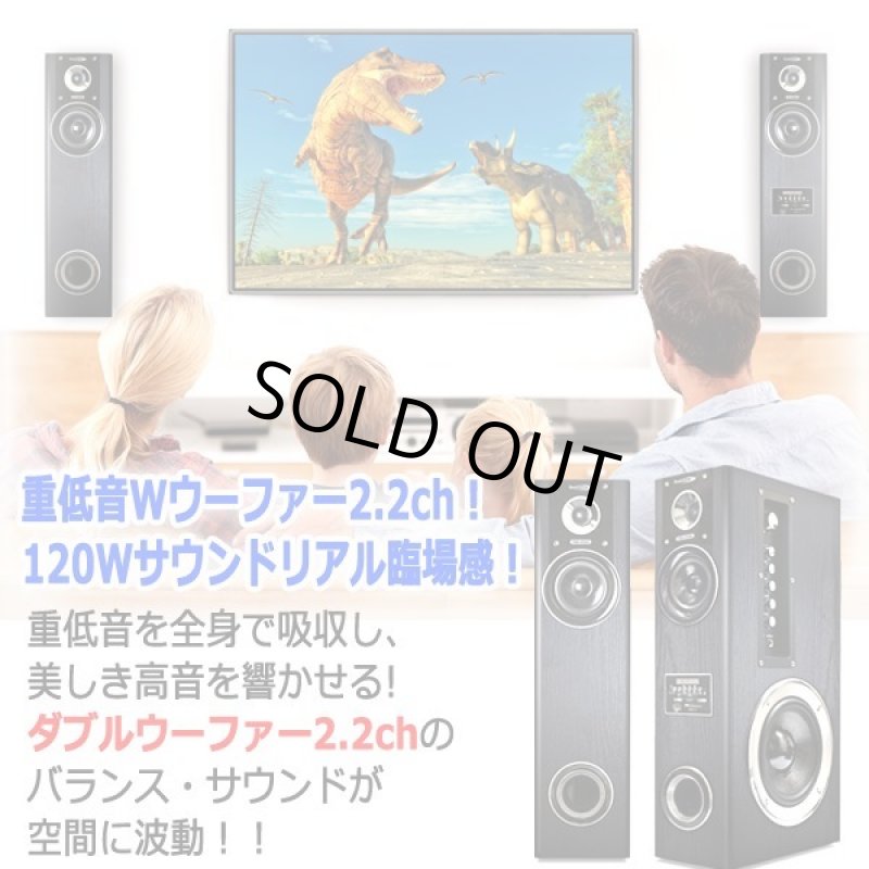 画像2: 2.2ch重低音アンプ内蔵タワースピーカー120W[PSM-470GK] (2)