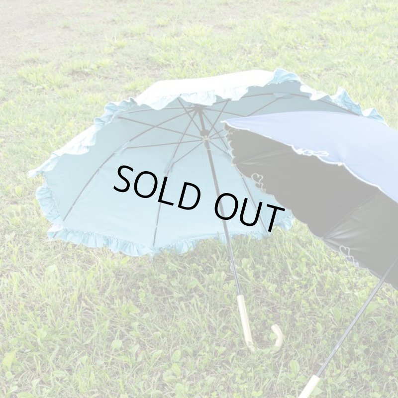 画像3: UVカット99.9%遮光・遮熱晴雨兼用長傘「デニムフリルパラソル」 (3)