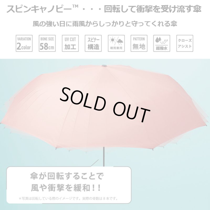 画像2: スピナー構造耐風傘「LIMスピンキャノピー」折傘58cm (2)