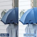 画像6: UVカット99.9%遮光・遮熱晴雨兼用長傘「デニムフリルパラソル」 (6)