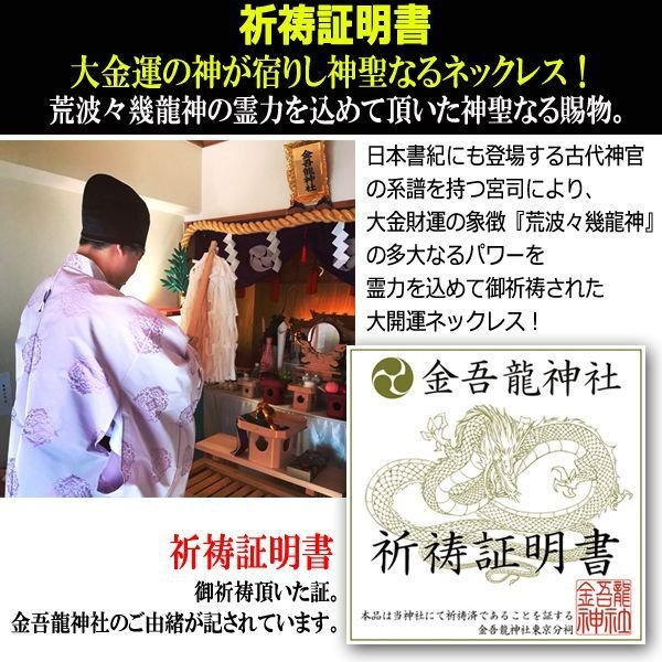 送料無料！金吾龍神社金運御祈祷ネックレスHI-PN-305