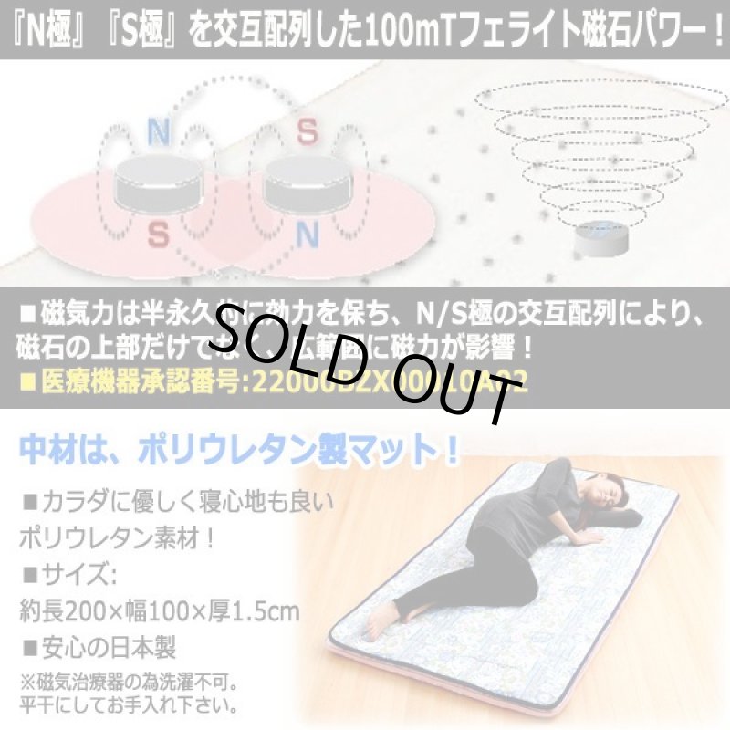 画像3: 100mTフェライト磁石55個配列！医療機器承認磁気マット (3)
