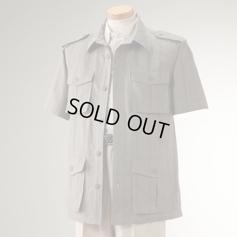 画像8: Pierucci(ピエルッチ)麻混半袖サファリジャケット (8)