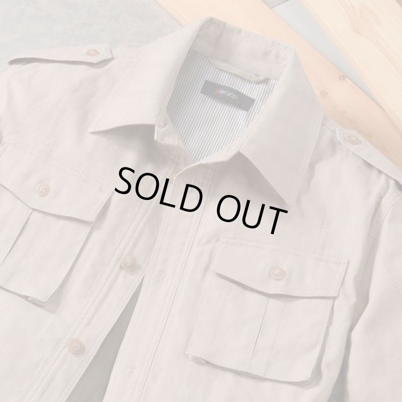 画像5: Pierucci(ピエルッチ)麻混半袖サファリジャケット (5)