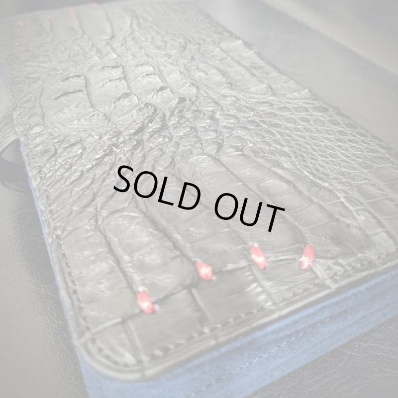 画像6: 限定販売！カイマンレザー（ワニ革）マルチウォレット＆システム手帳 (6)