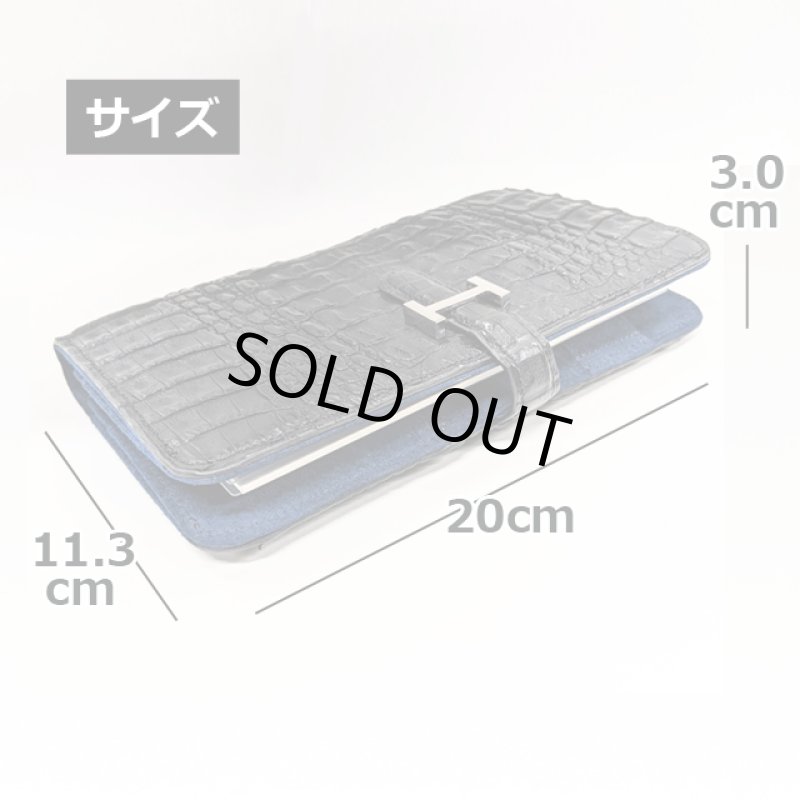 画像12: 限定販売！カイマンレザー（ワニ革）マルチウォレット＆システム手帳 (12)