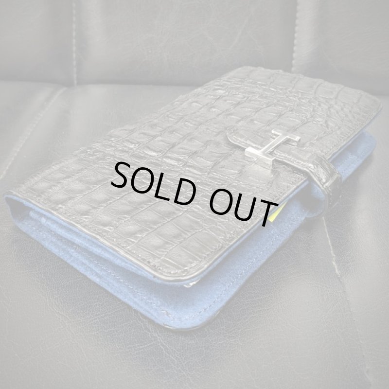 画像5: 限定販売！カイマンレザー（ワニ革）マルチウォレット＆システム手帳 (5)