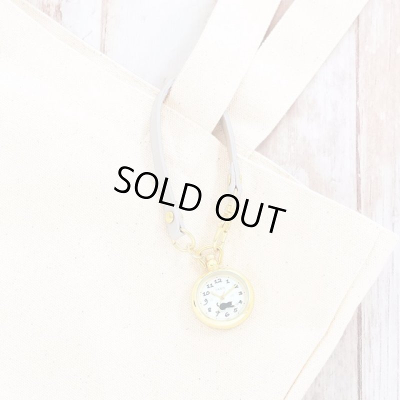 画像2: ネコ柄 レザー風ストラップキーウォッチ (2)